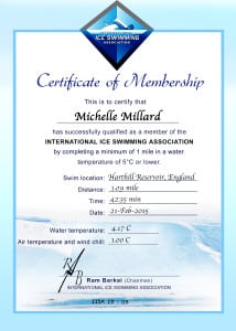 Ice Mile certificate